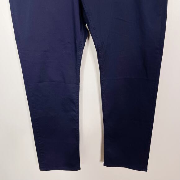 Calvin Klein Mens 34 x 32 Navy Blue Sateen Slim Fit Straight Leg Chino Pants - Picture 4 of 11